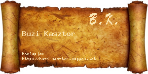Buzi Kasztor névjegykártya
